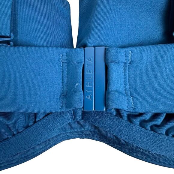 Athleta Square Neck V Bra Cup Bikini Top Dark Lapis Blue size 34 B/C NWOT - Picture 5 of 9
